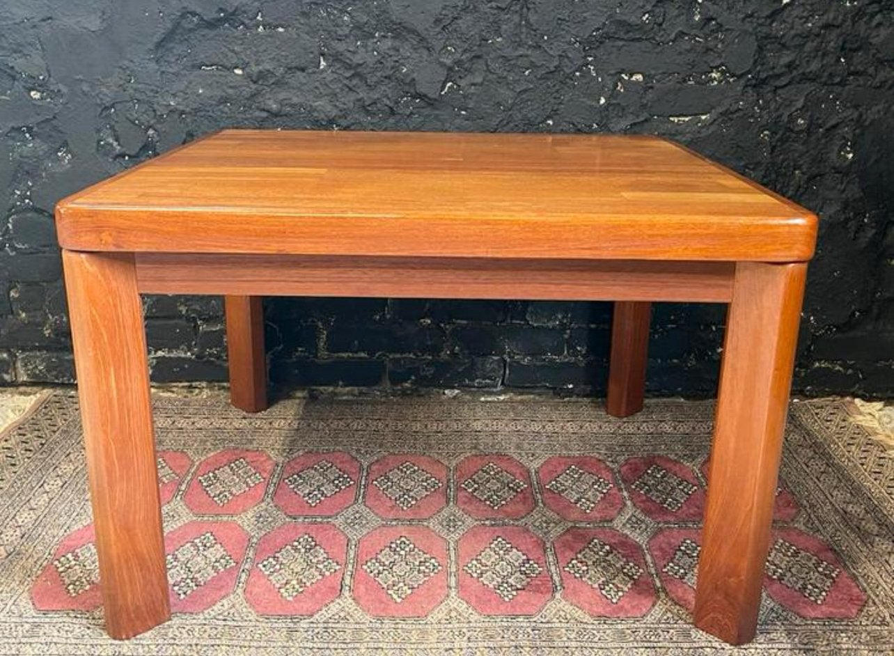 vintage teakhouten tafel bijzettafel teak vierkant Deens, Ophalen, Gebruikt, 50 tot 100 cm, 50 tot 100 cm