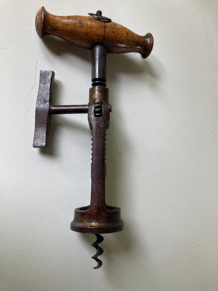 Antieke kurkentrekker met tandheugel mechanisme, Ophalen of Verzenden