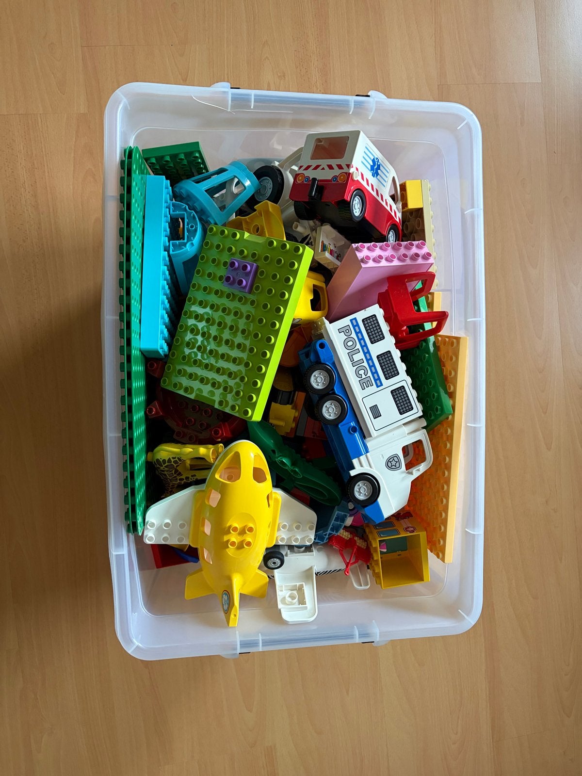Grote plastic bak met Duplo - Zo goed als nieuw, Ophalen, Overige thema's, Zo goed als nieuw, Duplo