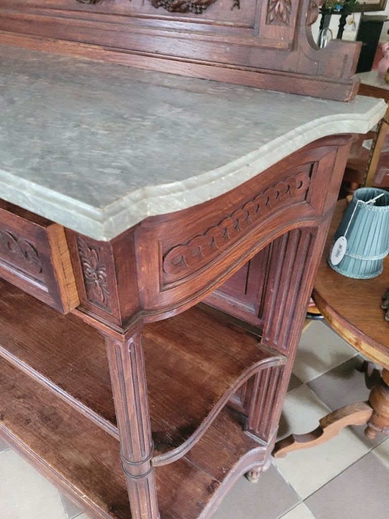 Antieke sidetable hal tafel met marmeren blad, Ophalen