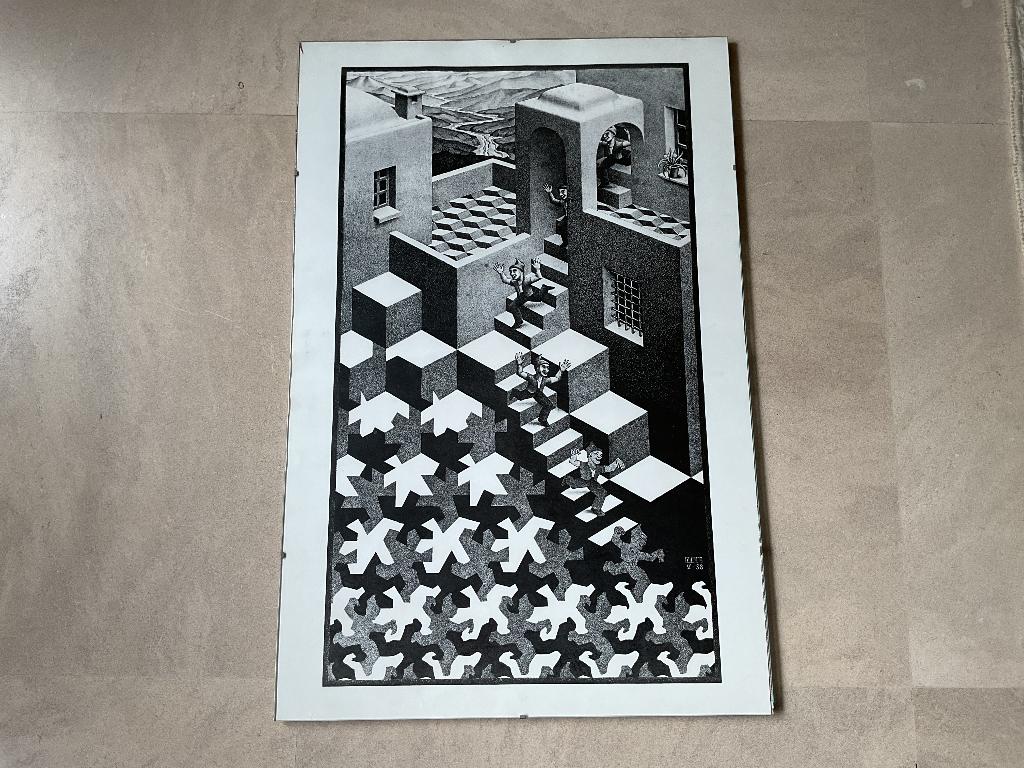 Art print van MC Escher uit 1938 met titel Kringloop, Antiek en Kunst, Verzenden