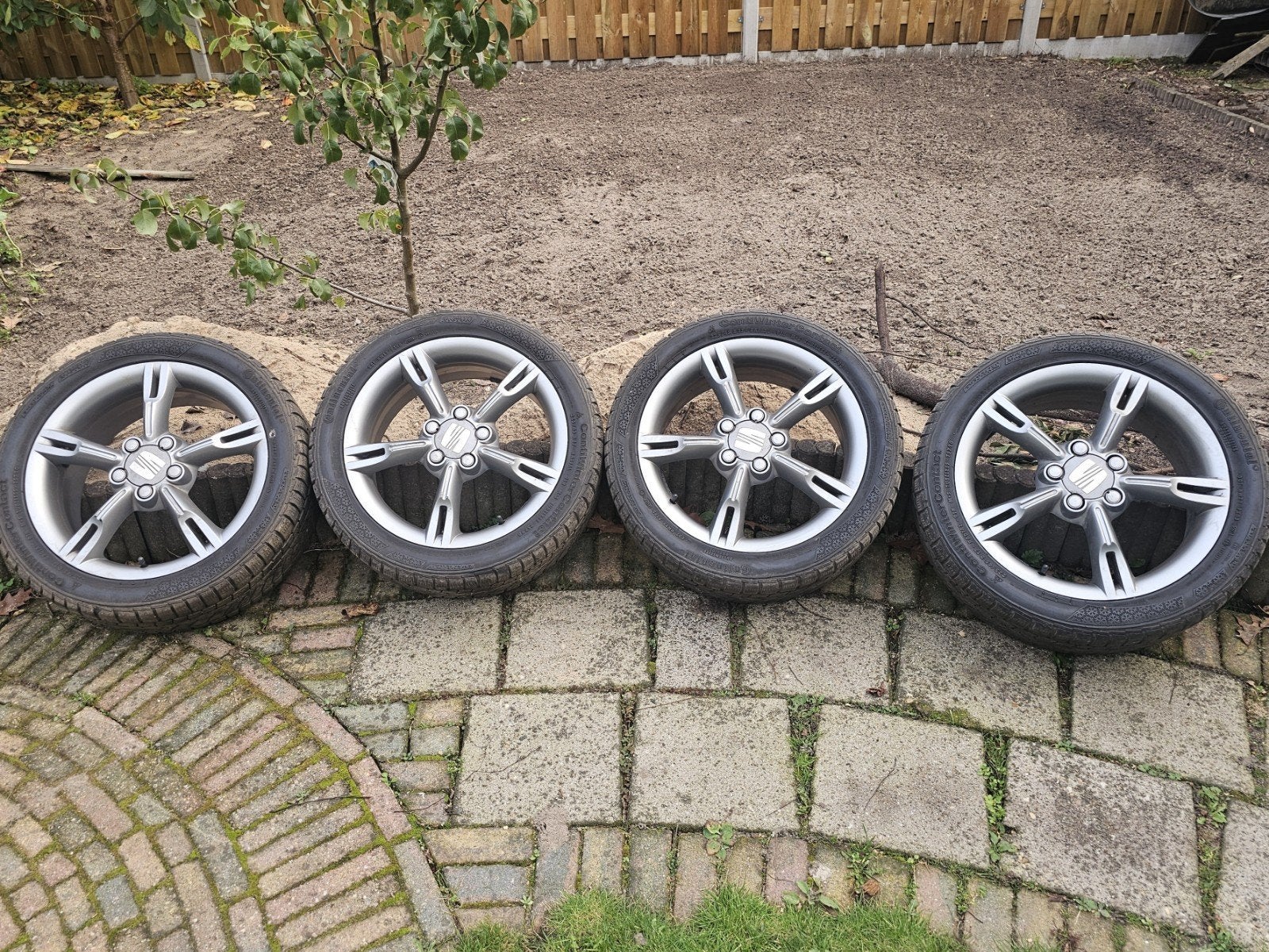 5x112 originele Seat velgen met winterbanden 17 inch, Ophalen, Gebruikt, Audi