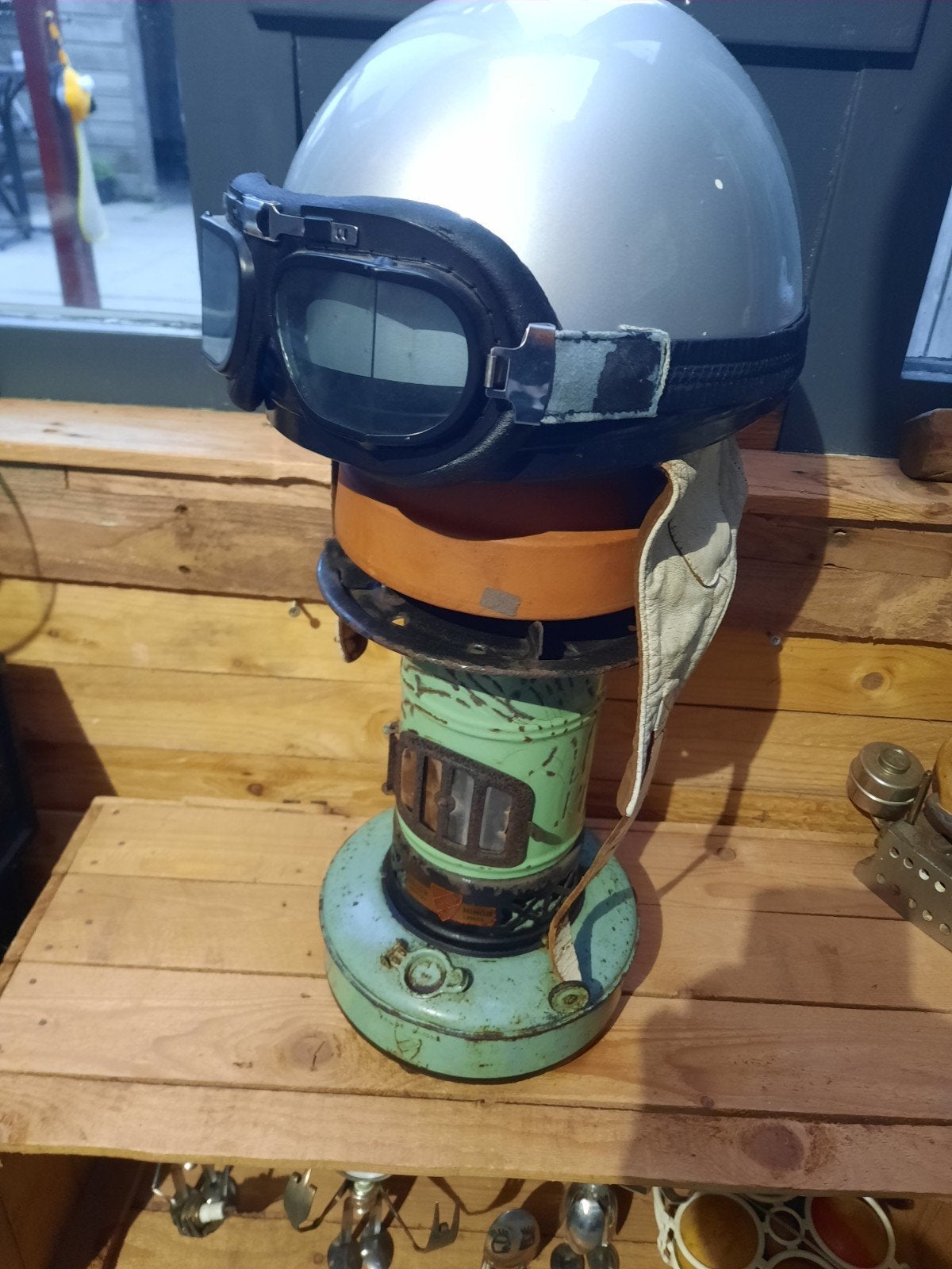 vintage retro jdeal pothelm solexhelm met bril made england, Ophalen of Verzenden, Tweedehands, Dames