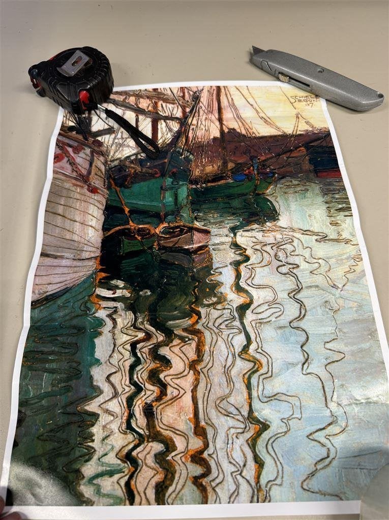 Egon Schiele - Schiele Hafen-triest post - schepen boten, Verzamelen, Posters, Ophalen of Verzenden, Zo goed als nieuw, A1 t/m A3