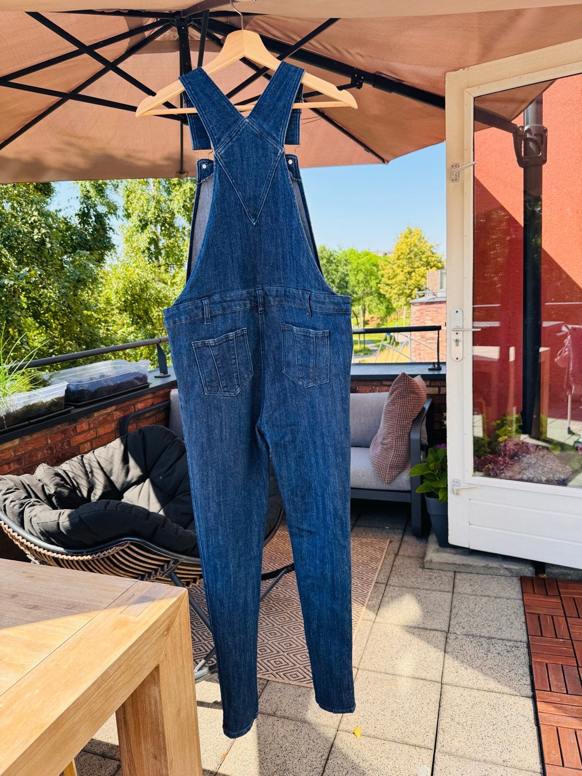 Stijlvolle spijker tuinbroek - Maat M - positiekleding, Kleding | Dames, Maat 38/40 (M), Blauw, Ophalen of Verzenden, Zo goed als nieuw