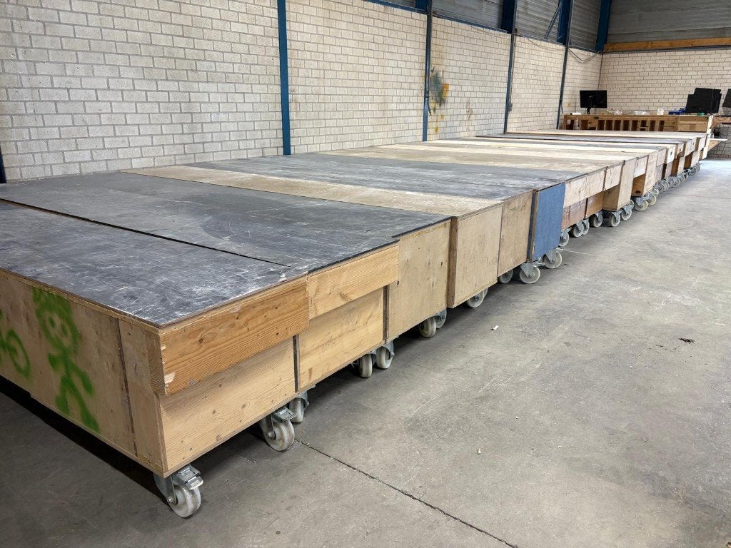 Transportkarren - 20+ stuks - Met 4 wielen - In goede staat!, 100 liter of meer, Ophalen, Gebruikt, Transportkar