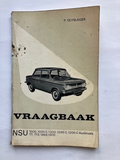 Vraagbaak NSU 1000, 1000 C, 1200, 1200 C, TT, TTS  1968-1970, Ophalen of Verzenden