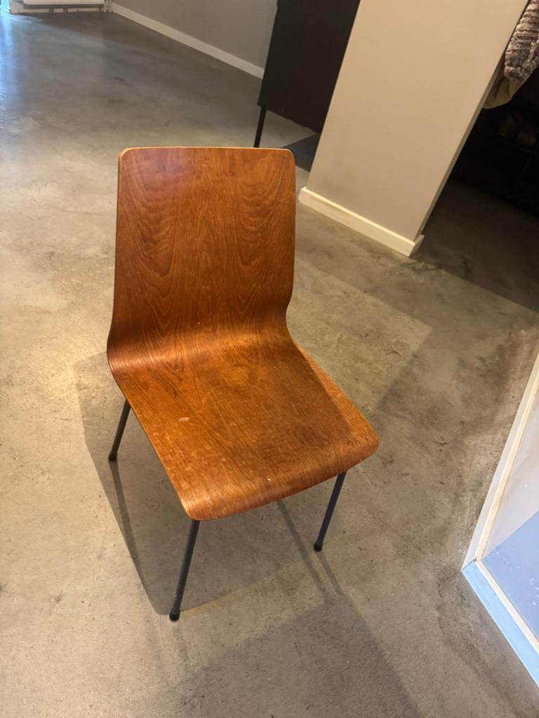 Retro stoel, Ophalen, Gebruikt, Bruin, Eén