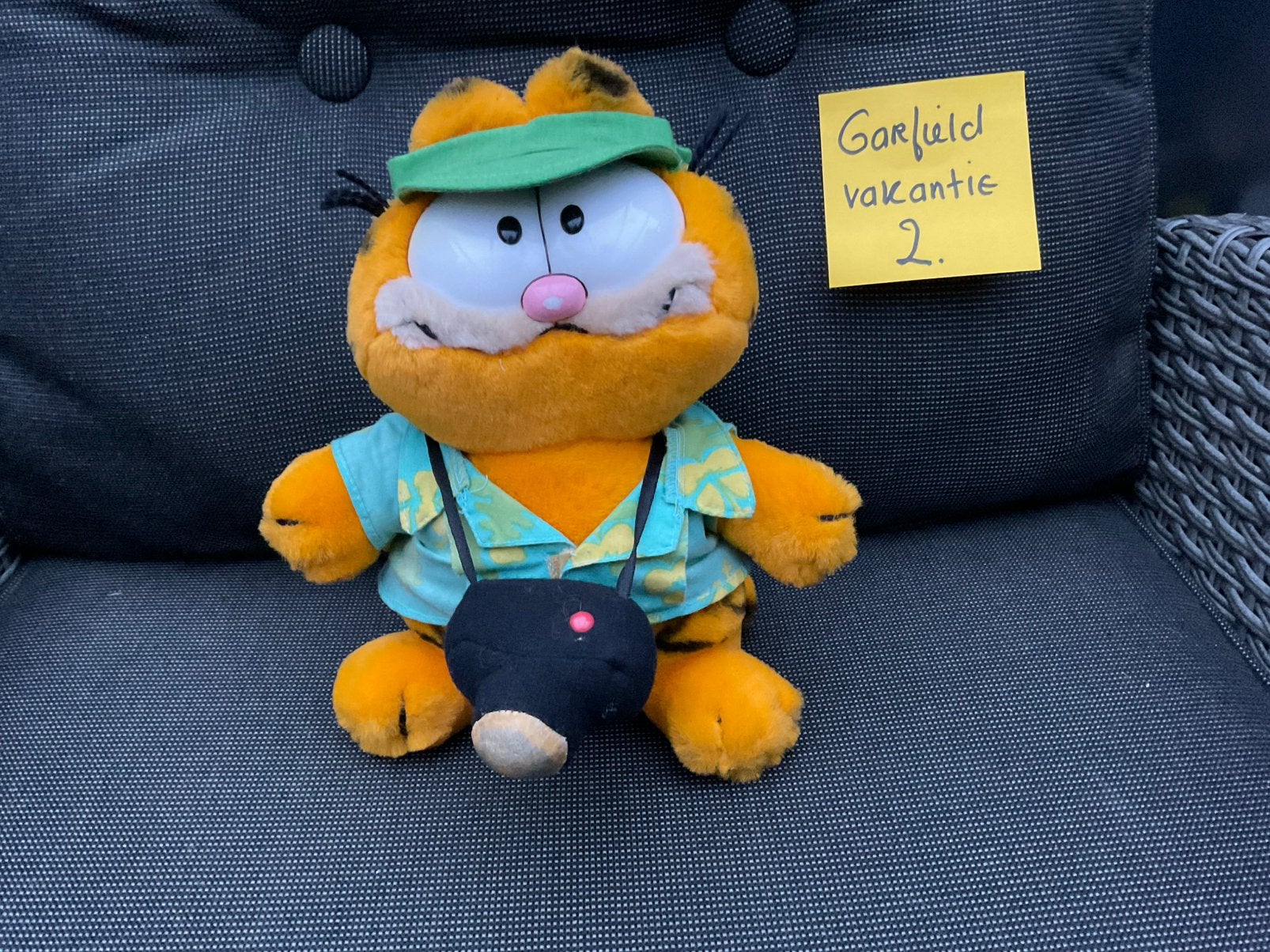 Zgan gebruikte, niet kapot, vintage Garfield vakantieganger, Ophalen, Overige figuren, Zo goed als nieuw, Beeldje of Figuurtje