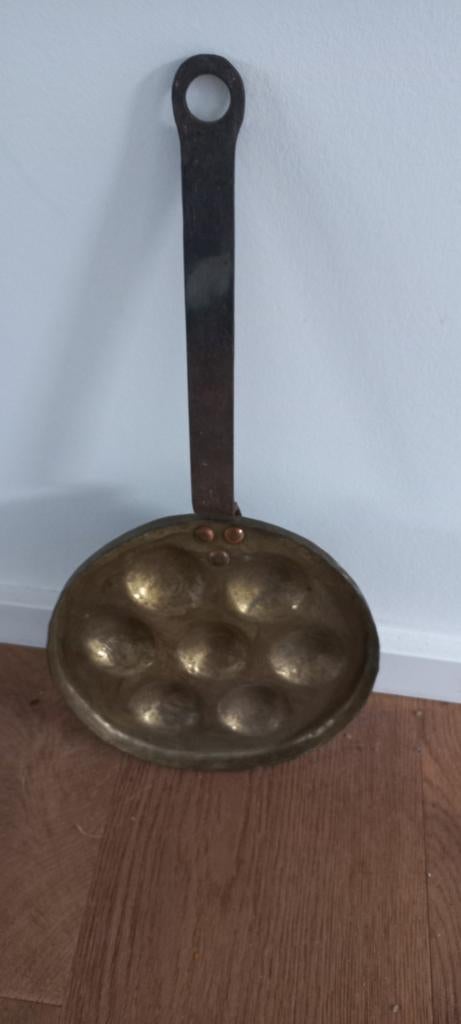 Antieke Koperen Poffertjespan, Antiek en Kunst, Ophalen of Verzenden