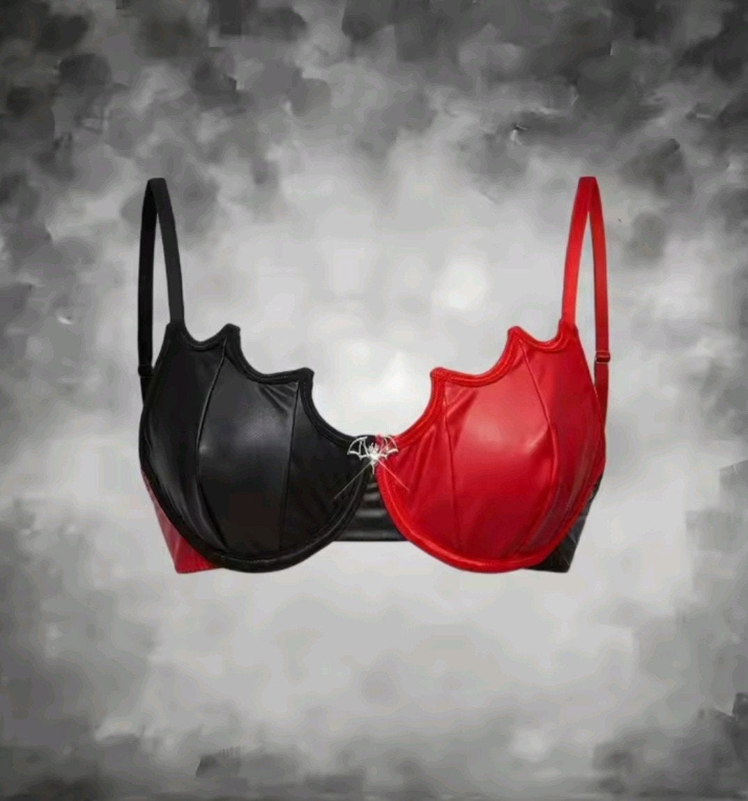 Gothic Black & Red Top, tm L, Verzenden, BH