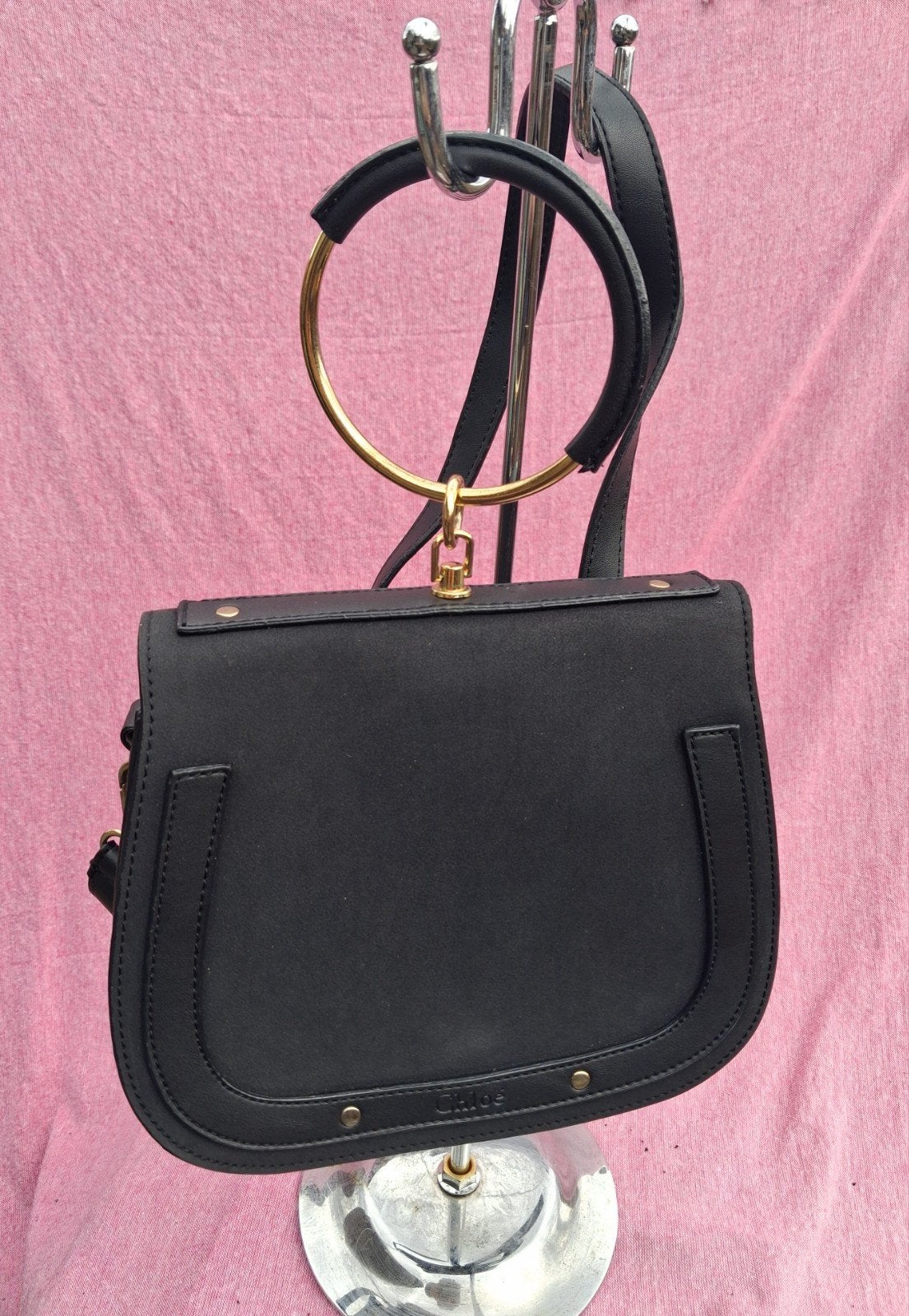 Chloé Nile Medium Bracelet Satchel, Ophalen of Verzenden, Gebruikt, Zwart, Handtas