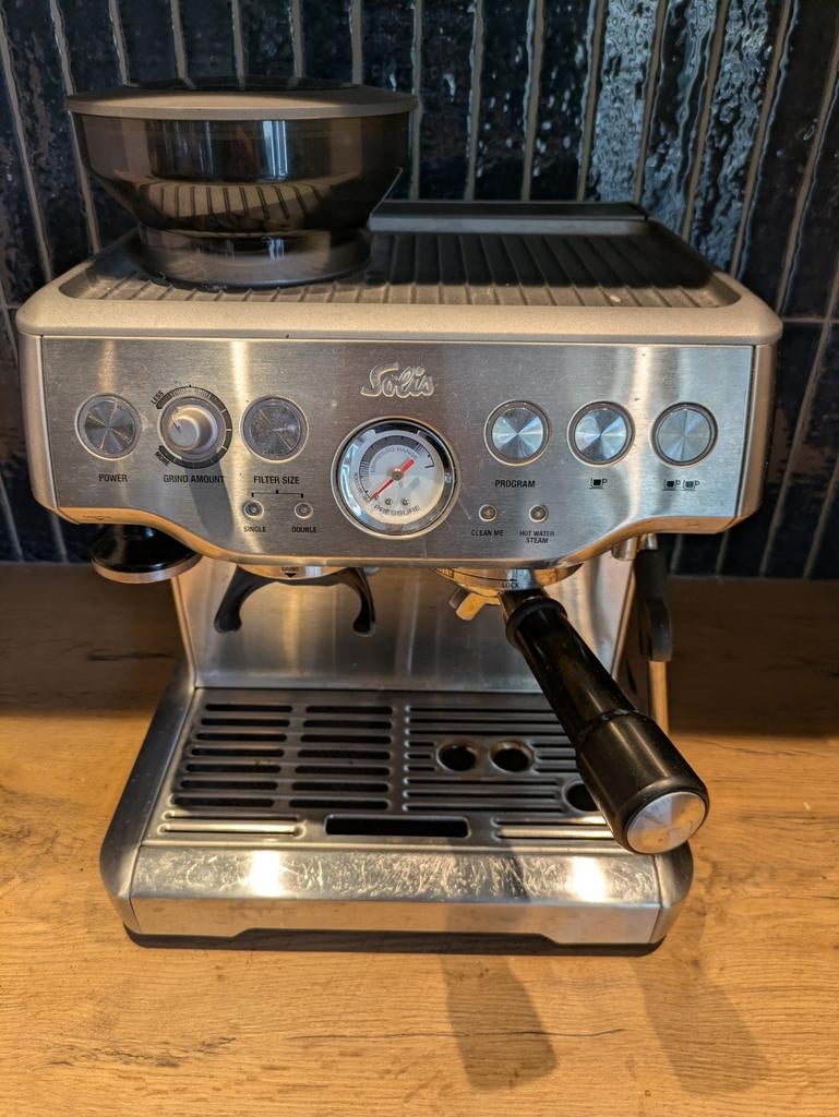 Solis Espresso Grind & Infuse Pro Espressomachine, Witgoed en Apparatuur, Koffiezetapparaten, Gebruikt, Espresso apparaat, Gemalen koffie