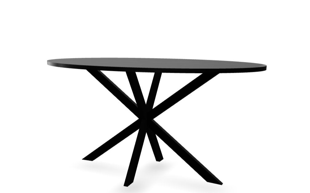 Eettafel Lexi ovaal 160cm zwart MDF