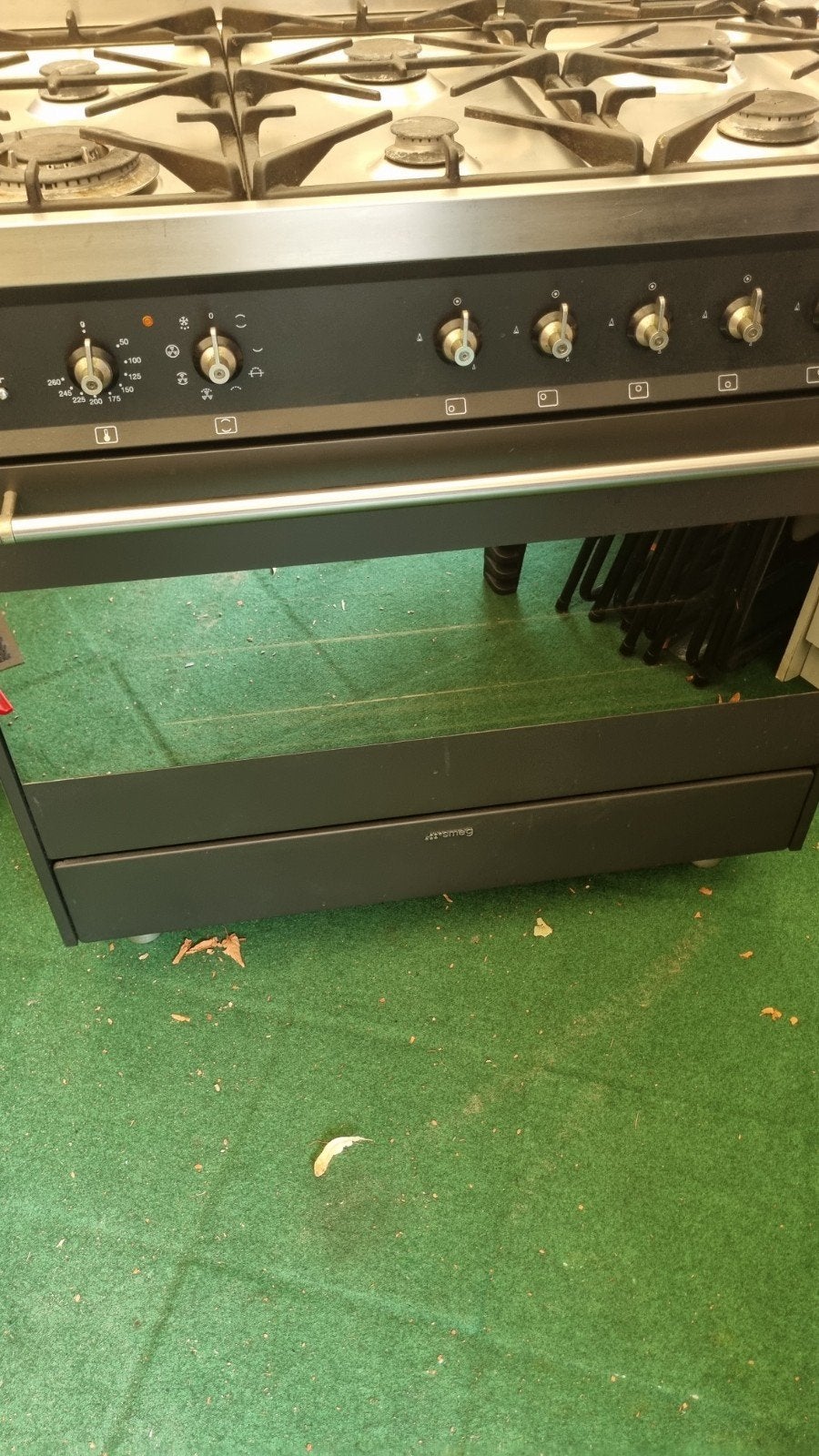 Smeg 6-pits gasfornuis met oven - 90 cm breed, Ophalen, Gebruikt, 60 cm of meer, Gas