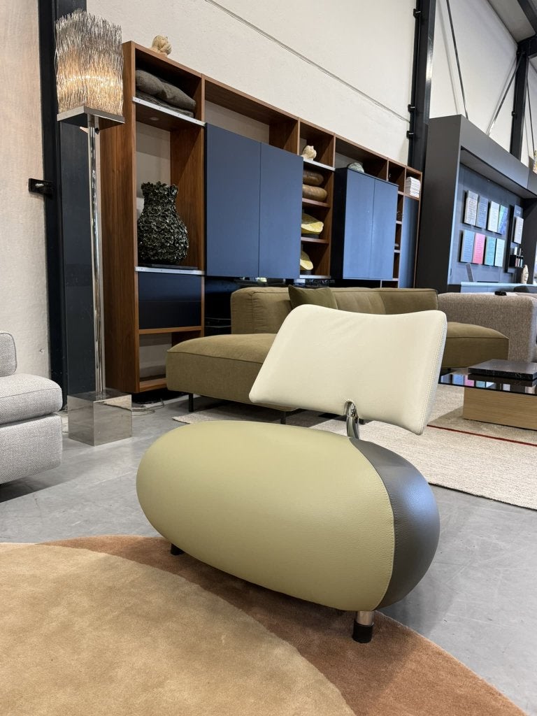 Nieuw Leolux Pallone Fauteuil groen leer design stoel, Leolux, Info@leolux.nl, Nieuw, Ophalen of Verzenden
