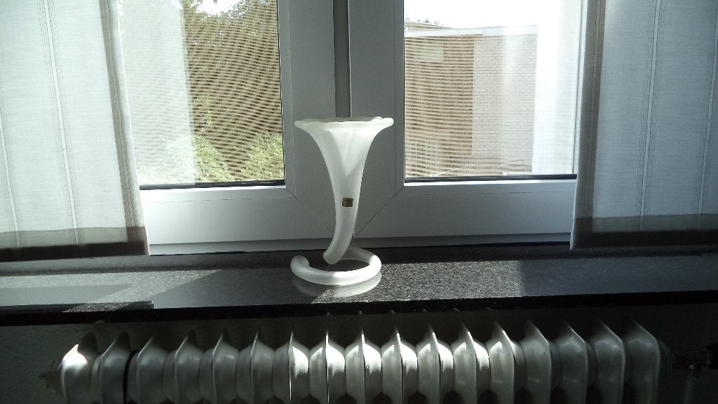 Italiaanse vaas art deco melkglas 1980 hoog 25cm, Ophalen, Wit, 25 cm, Nieuw