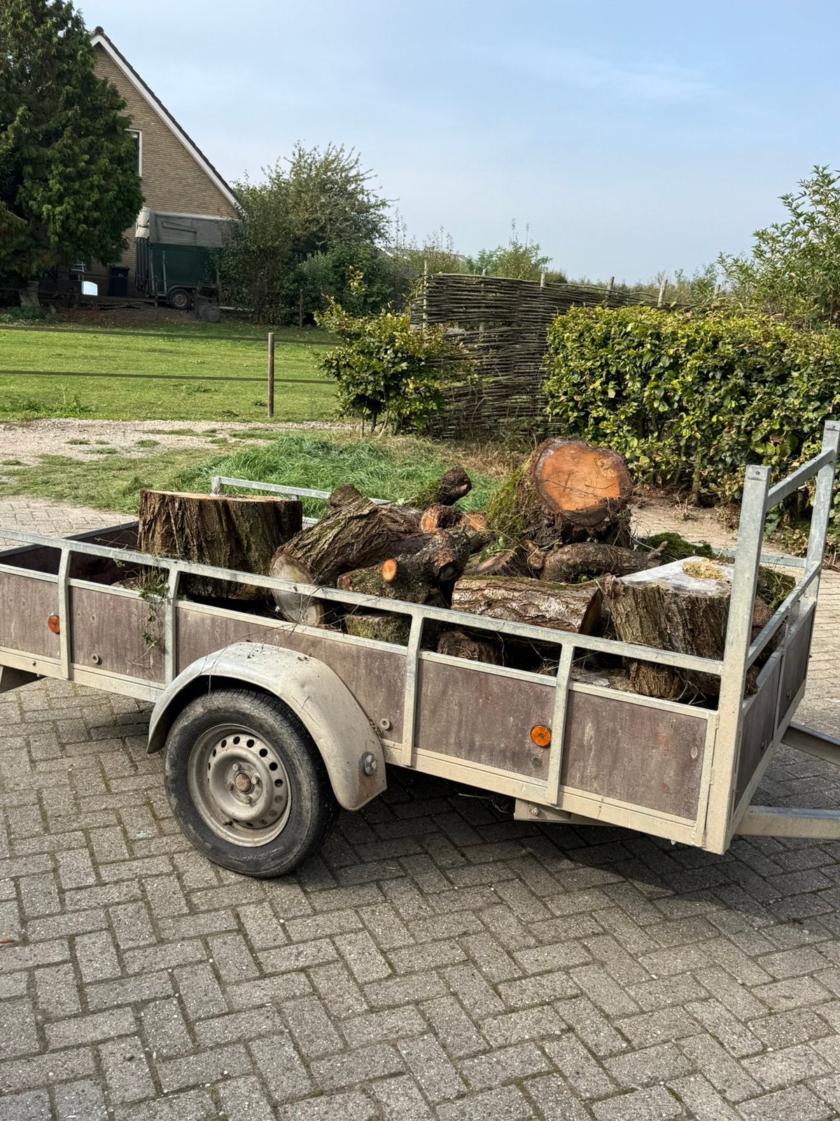Pruimen haardhout, vandaag ophalen €75,00, Minder dan 3 m³, Ophalen