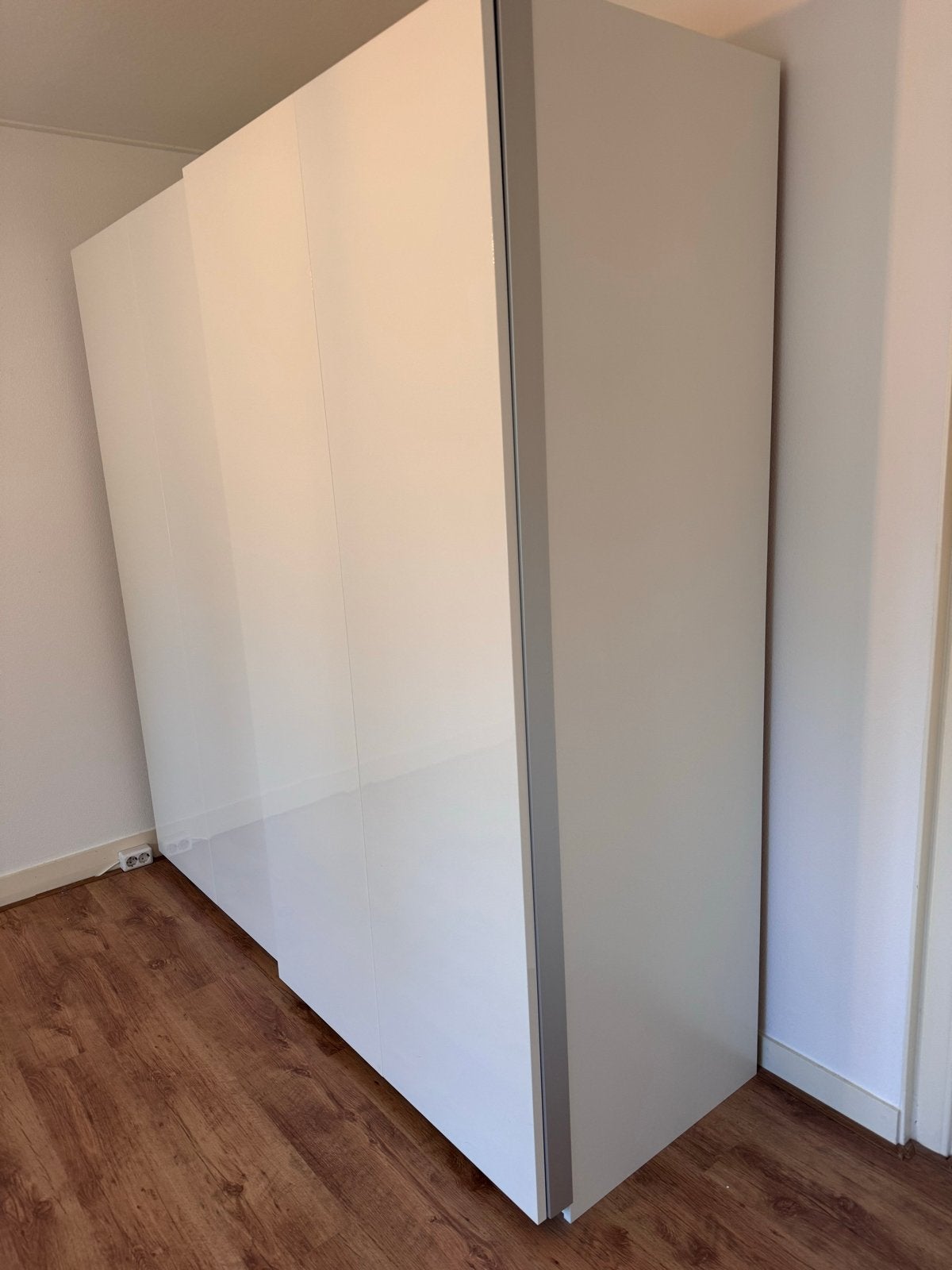 Ikea PAX kast met schuifdeuren hoogglans wit, Ophalen, Kunststof, 200 cm of meer, 150 tot 200 cm