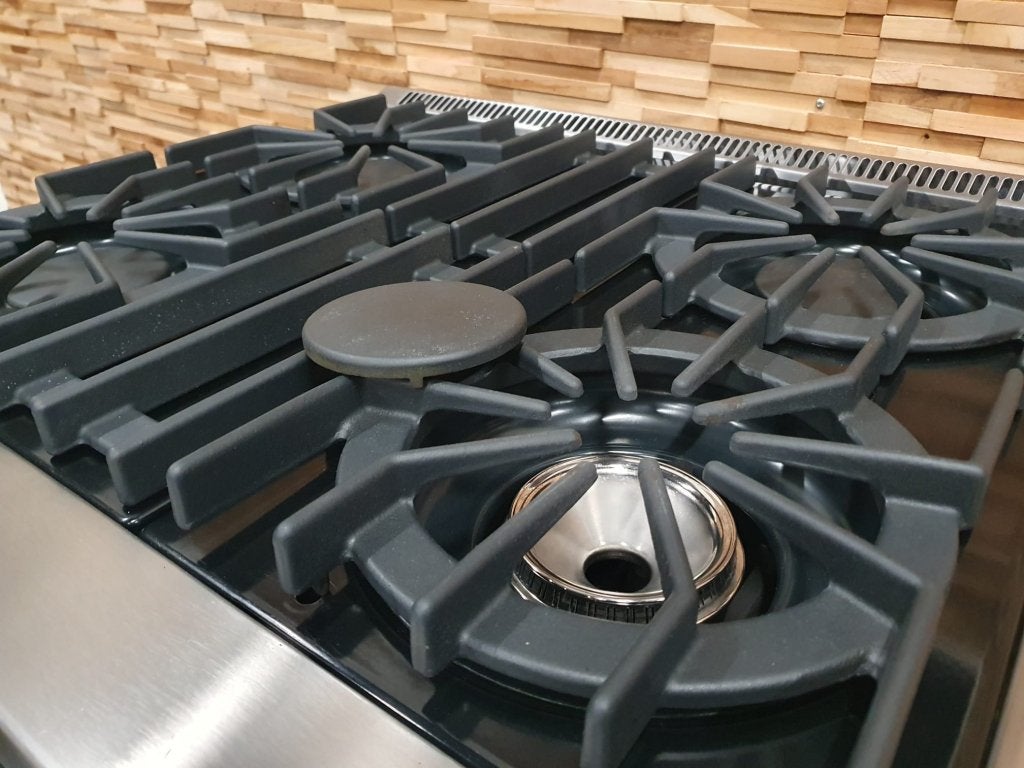 Luxe Viking Fornuis 76cm rvs 4 pits 1 GASOVEN, Niet ingevuld, 60 cm of meer, Niet ingevuld, Zo goed als nieuw