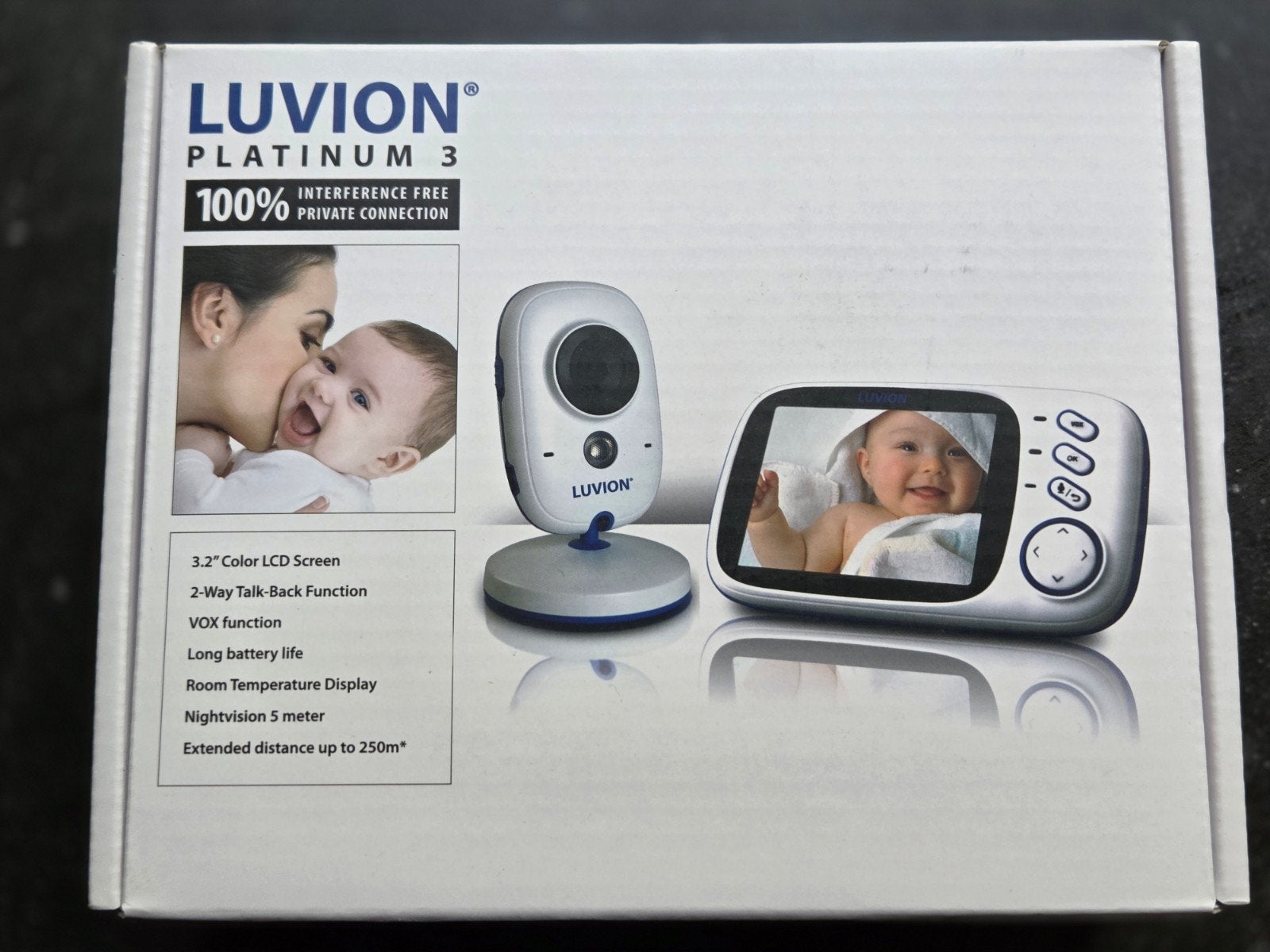 Luvion Platinum 3 Babyfoon met Camera en Terugspreekfunctie, Ophalen of Verzenden, Zo goed als nieuw, 250 meter of meer, Camera