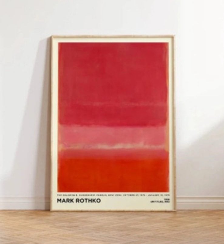 Ingelijste Rothko poster, Diversen, Schoolborden, Nieuw, Krijtbord, Ophalen of Verzenden