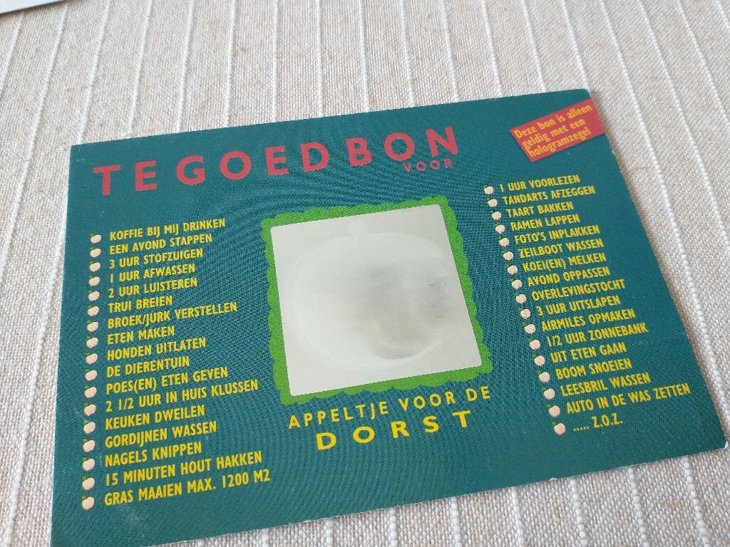 Ansichtkaart: Te Goed Bon met hologram, Ophalen of Verzenden, 1980 tot heden, Ongelopen