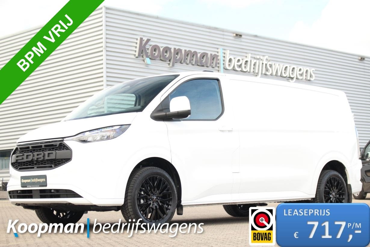 Ford E-Transit Custom 340 L2H1 Limited | 65kWh | 160kW/218pk, Auto's, Bestelauto's, Automaat, Achterwielaandrijving, Wit, Onderhoudsboekje