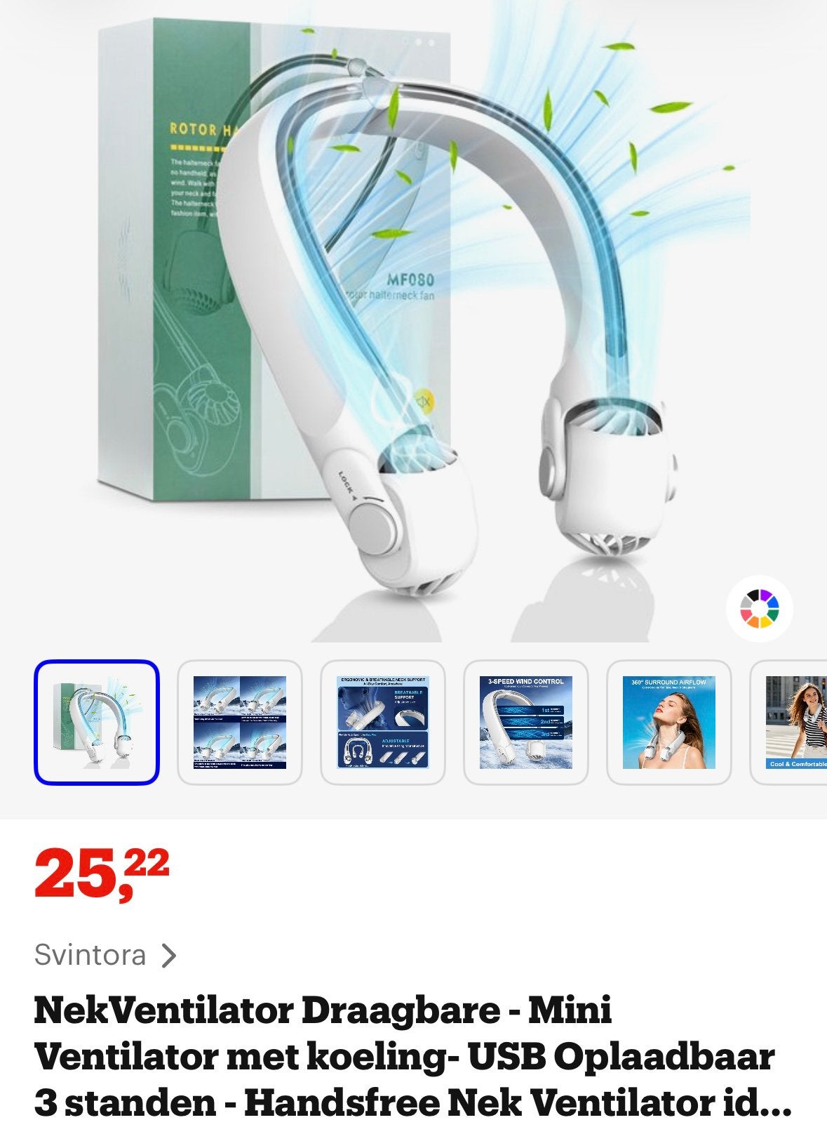 Draagbare Nekventilator - Mini USB Oplaadbaar, Witgoed en Apparatuur, Ventilatoren, Nieuw, Overige, Ophalen