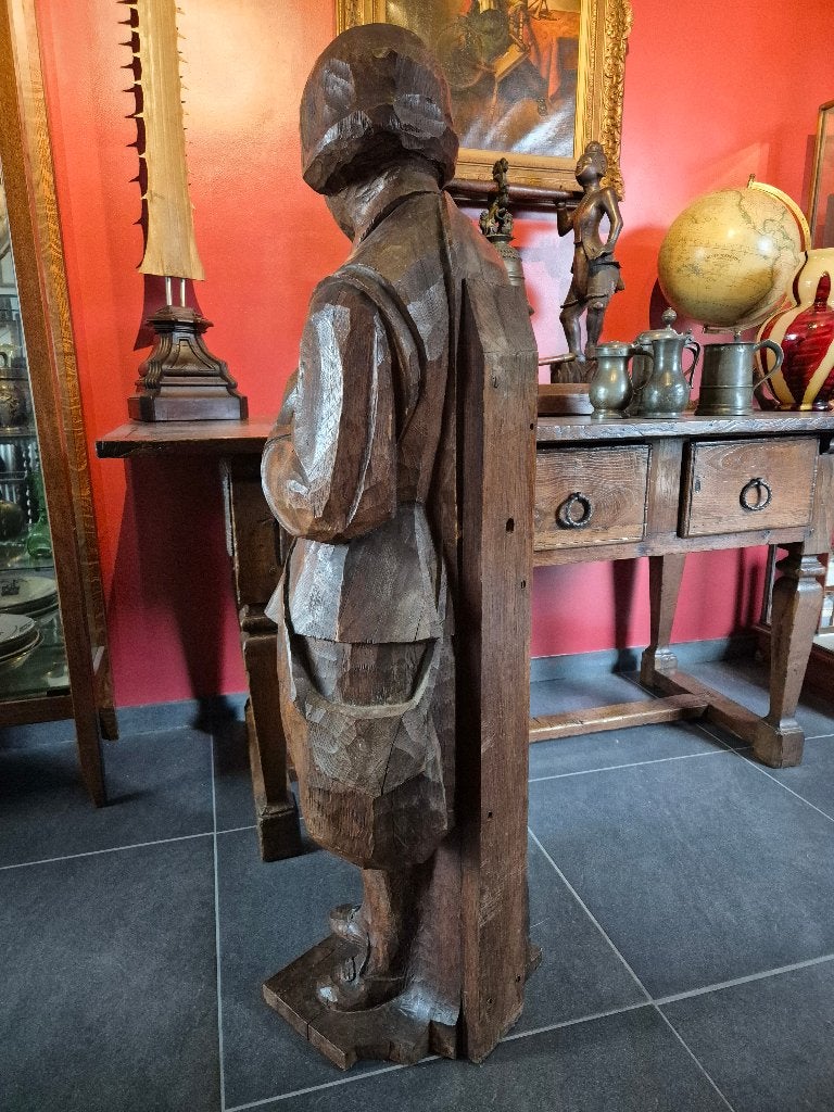 Foto 6 van Antiek houten beeld, religieus christelijk