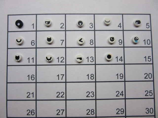 L270 LEGO OOG OGEN OP RONDE TEGEL 1X1 WIT MET ZWART, Dalwagen 45b, 6669 CB Dodewaard, Lego, Nieuw, Ophalen of Verzenden