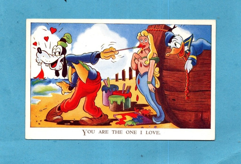 Pracht oude Disney-kaart met Donald Duck en Goofy M925  1949, Verzenden, 1940 tot 1960, Gelopen, Overige thema's