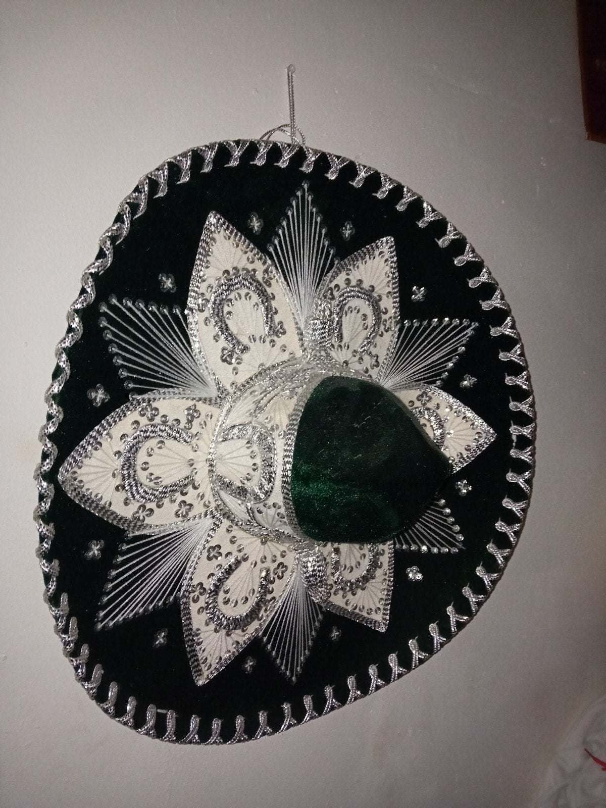 Prachtige Mexicaanse Sombrero - Groen met Zilver, Ophalen of Verzenden, Zo goed als nieuw, One size fits all, Hoed