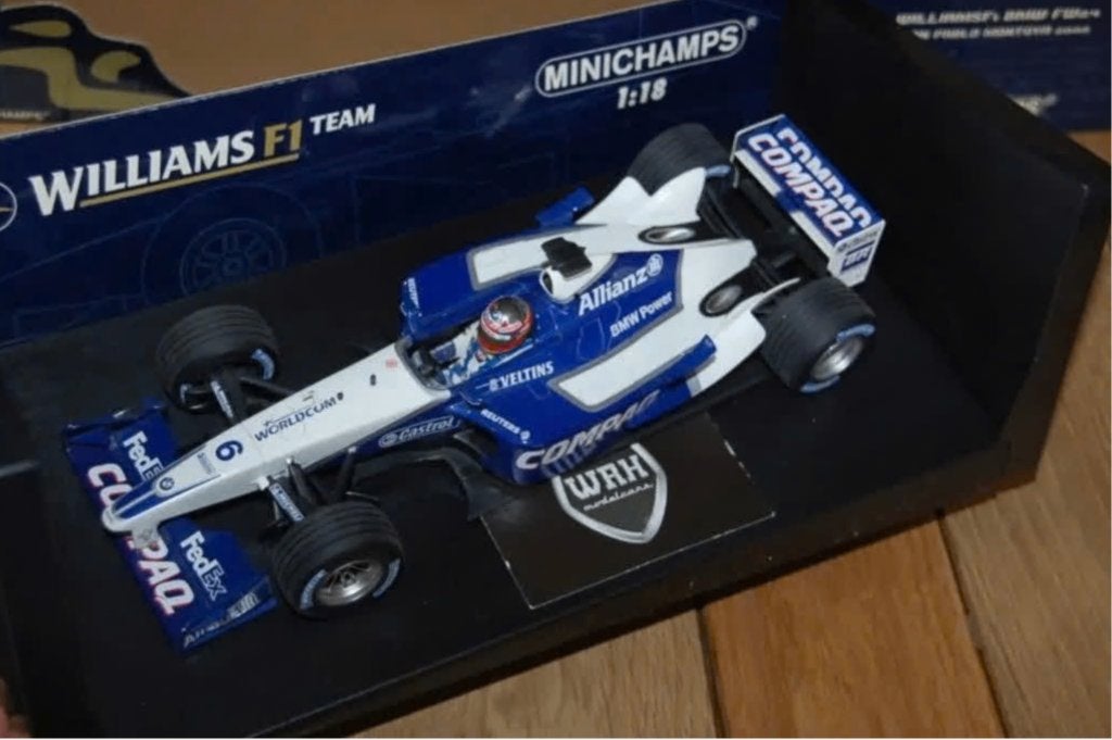 1:18 Williams F1 FW24 Montoya Minichamps in doos box, Verzenden, Zo goed als nieuw, Auto, MiniChamps