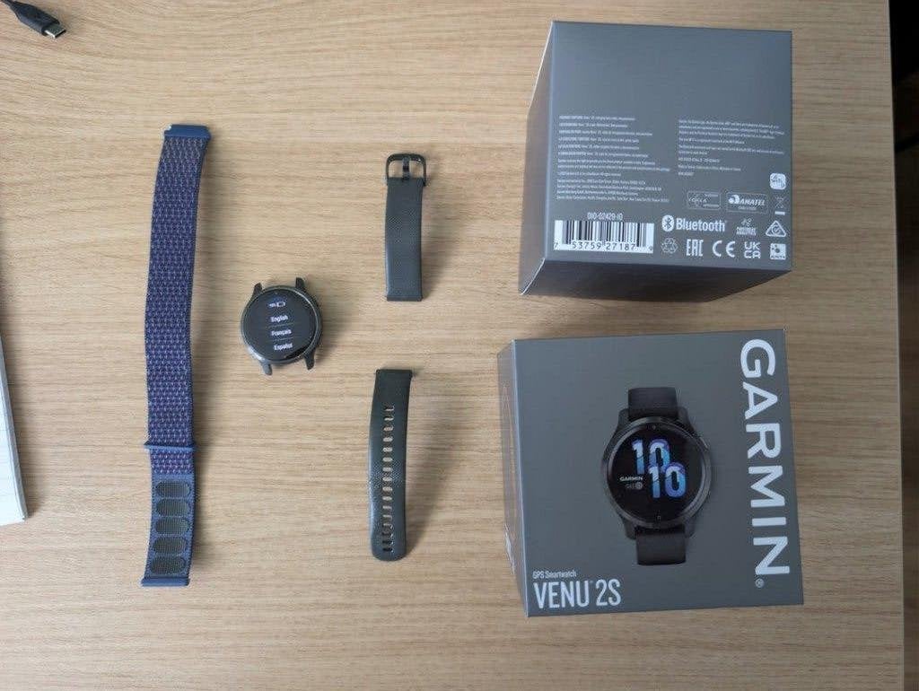 Garmin Venu 2S Smartwatch - incl. extra bandje, Sieraden, Tassen en Uiterlijk, Smartwatches, Gebruikt, Zwart, Garmin, Ophalen of Verzenden