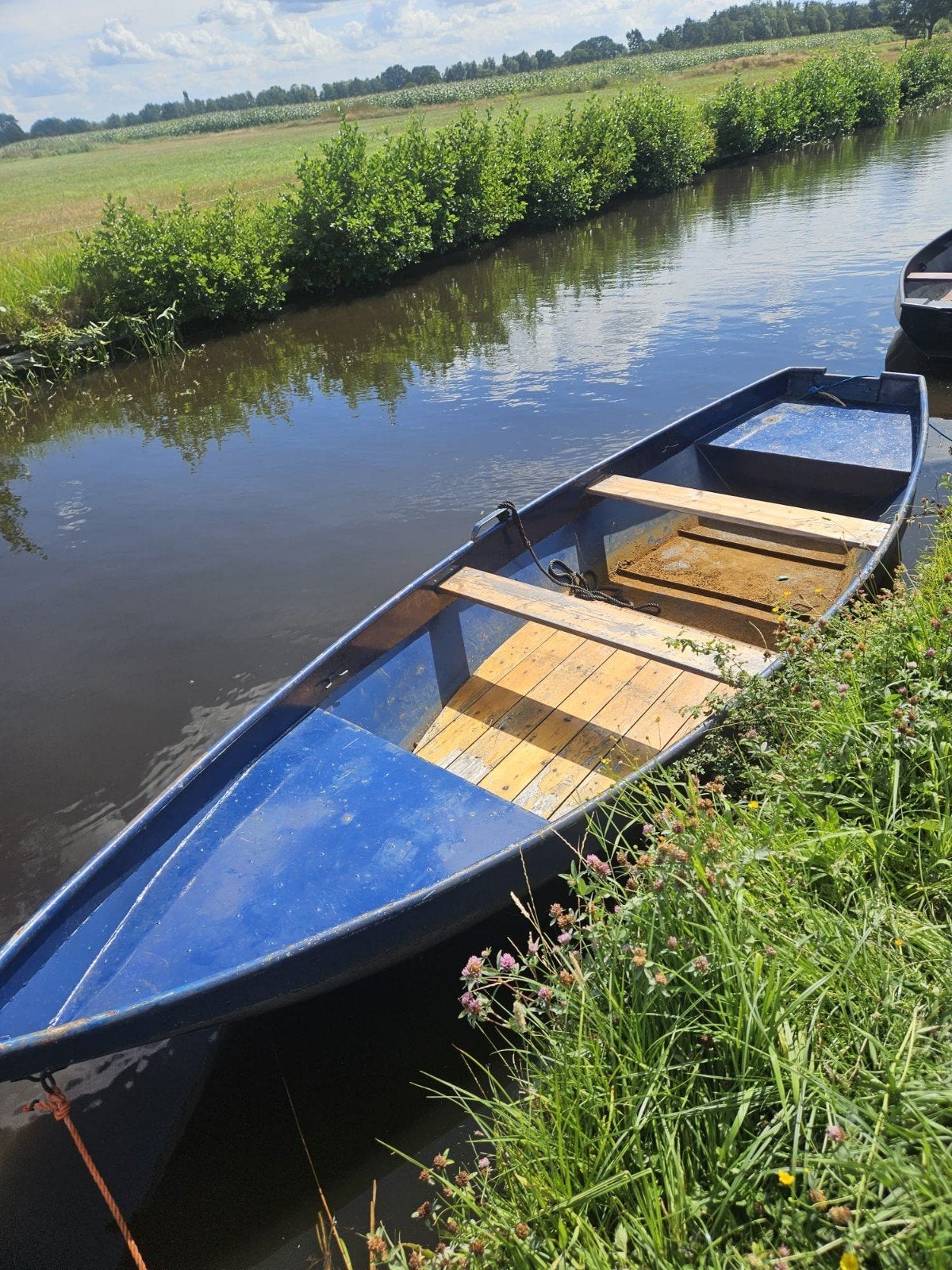 Blauwe stalen punter 4,5 meter, Ophalen of Verzenden, Gebruikt