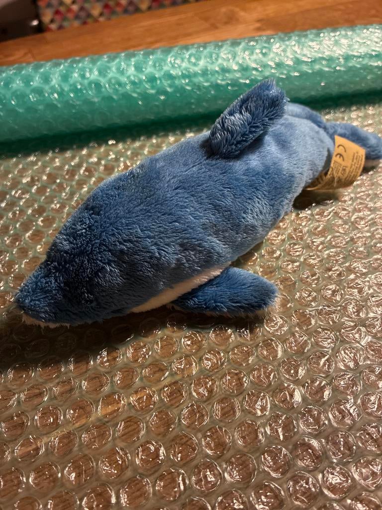 Dolfijn knuffel WWF 20 cm, Gebruikt, Overige typen, Blauw, Ophalen of Verzenden