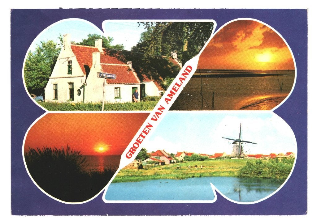 42709 Ameland 181 Jubileumpostzegels PTT, 100 jr Pakketpost, Ophalen of Verzenden, 1980 tot heden, Gelopen, Waddeneilanden