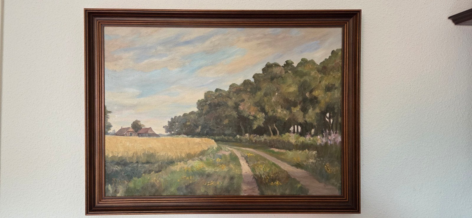 Schilderij van Janny Jalving uit Klijndijk - Landschap, Antiek en Kunst, Ophalen, Doek, Realistisch, Origineel werk