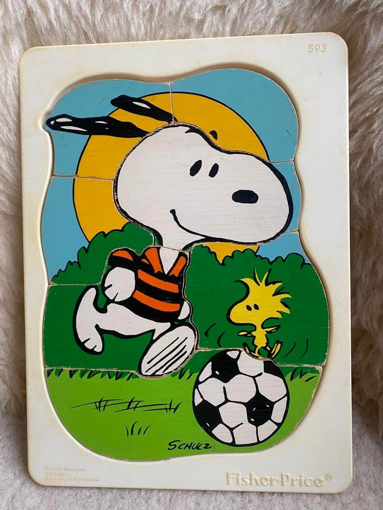 Vintage houten Snoopy en Woodstock puzzel Fisher Price, Kinderen en Baby's, Speelgoed | Fisher-Price, Ophalen of Verzenden, Zo goed als nieuw