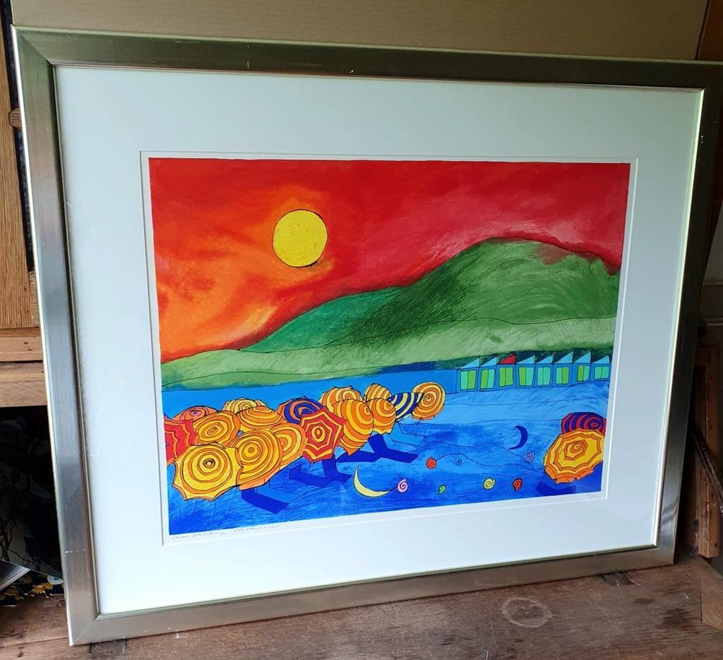 Ingelijste zeefdruk Susan Schildkamp - Schaduw/Licht, Antiek en Kunst, Kunst | Litho's en Zeefdrukken, Ophalen