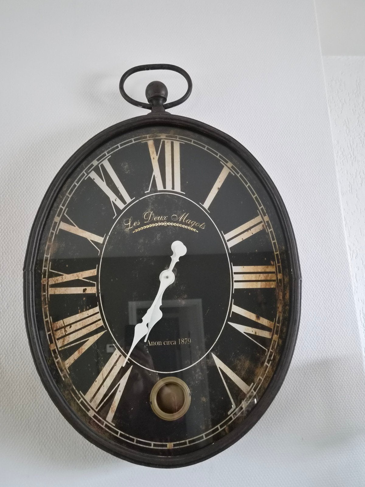 Grote vintage wandklok - zakhorloge stijl, Ophalen