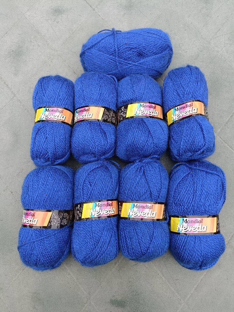 NEVEDA Mondial blauw wol garen 100 gram per bol (KW20), Hobby en Vrije tijd, Ophalen of Verzenden, Nieuw, Breien of Haken, Wol of Garen