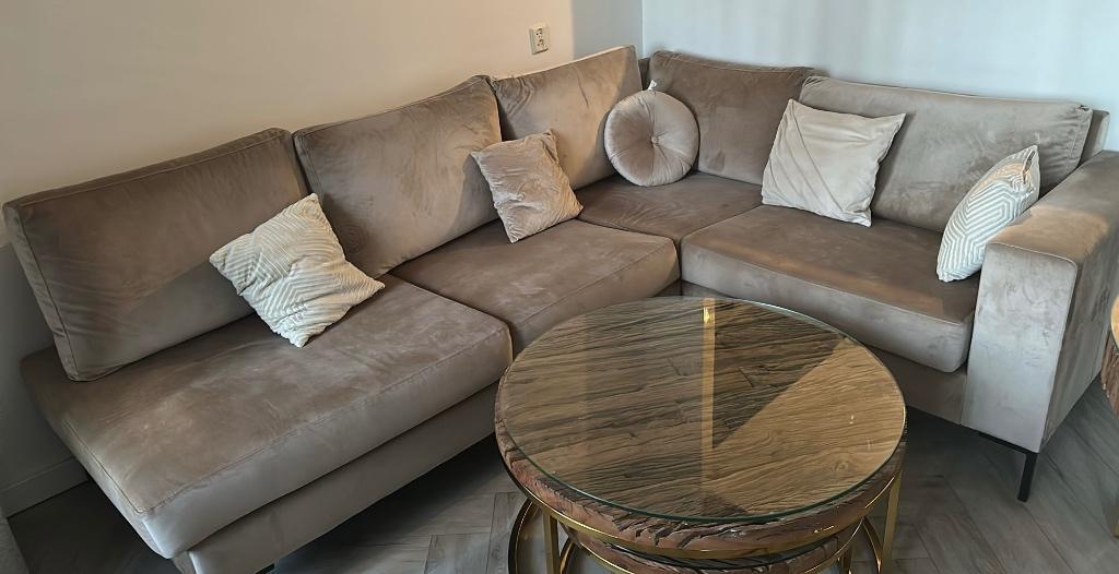 Bank / salon tafel / eettafel/ eetstoelen, Huis en Inrichting, Banken | Bankstellen, Ophalen, Hoekbank, 75 tot 100 cm, Zo goed als nieuw