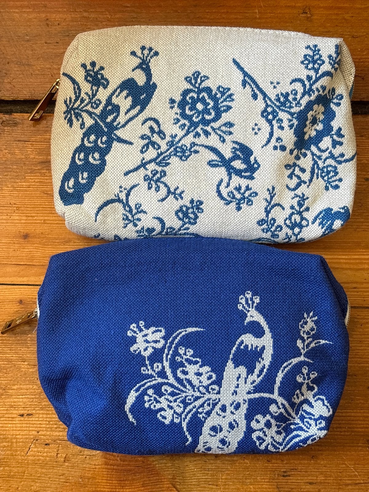 Set van 2 KLM businessclass toilettasjes met pauwenprint, Ophalen of Verzenden, Nieuw, Blauw, Dame