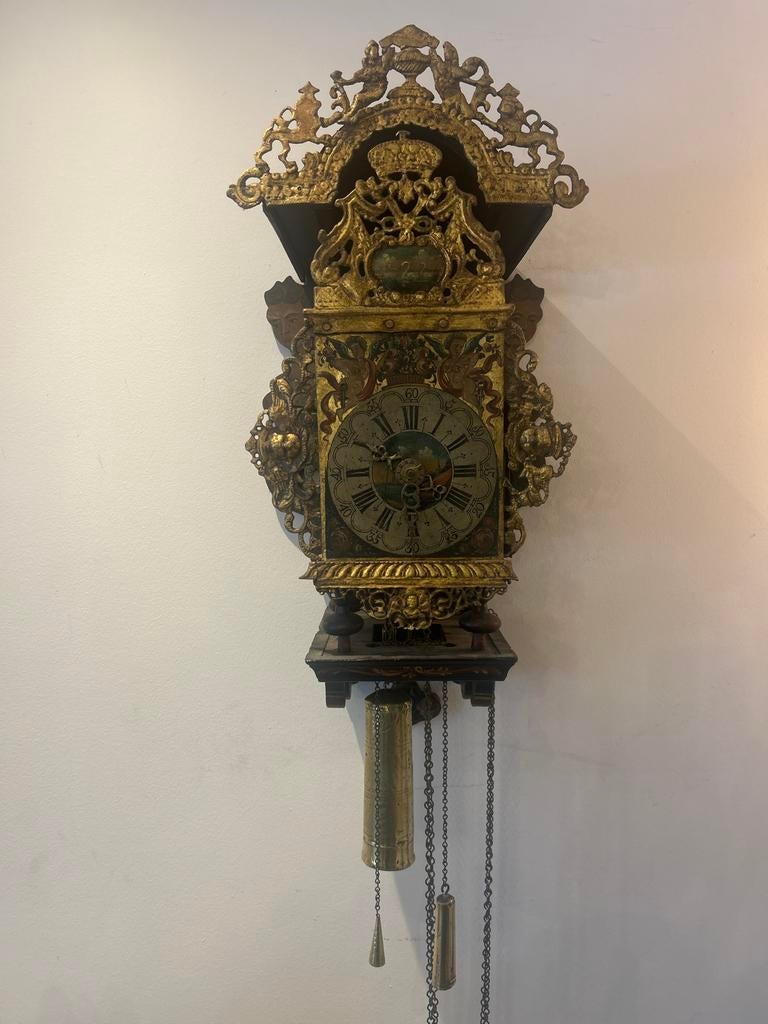 Originele Friese stoeltjesklok, 18e eeuws, Antiek en Kunst, Antiek | Klokken, Ophalen of Verzenden