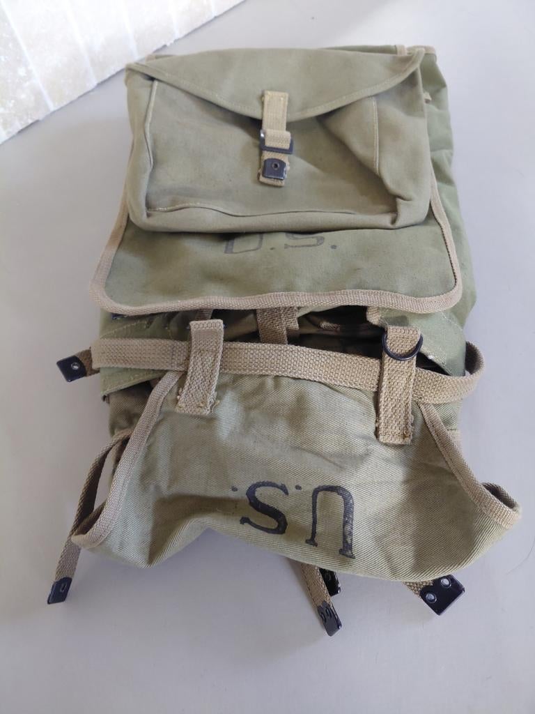 Origineel WW2 haversack M1928 Brits gemaakt Amerikaans, Ophalen of Verzenden, Landmacht, Engeland