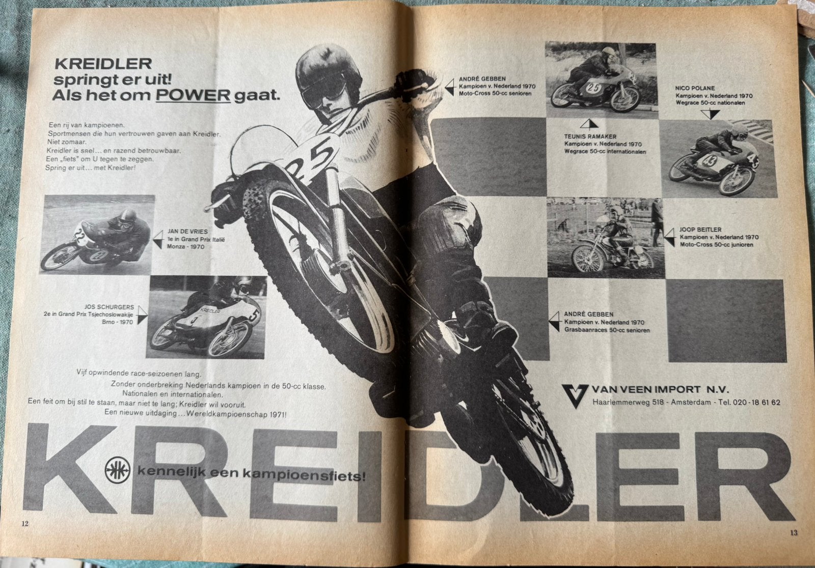 Poster Kreidler 1970 50cc, Verzenden, Zo goed als nieuw, Motoren