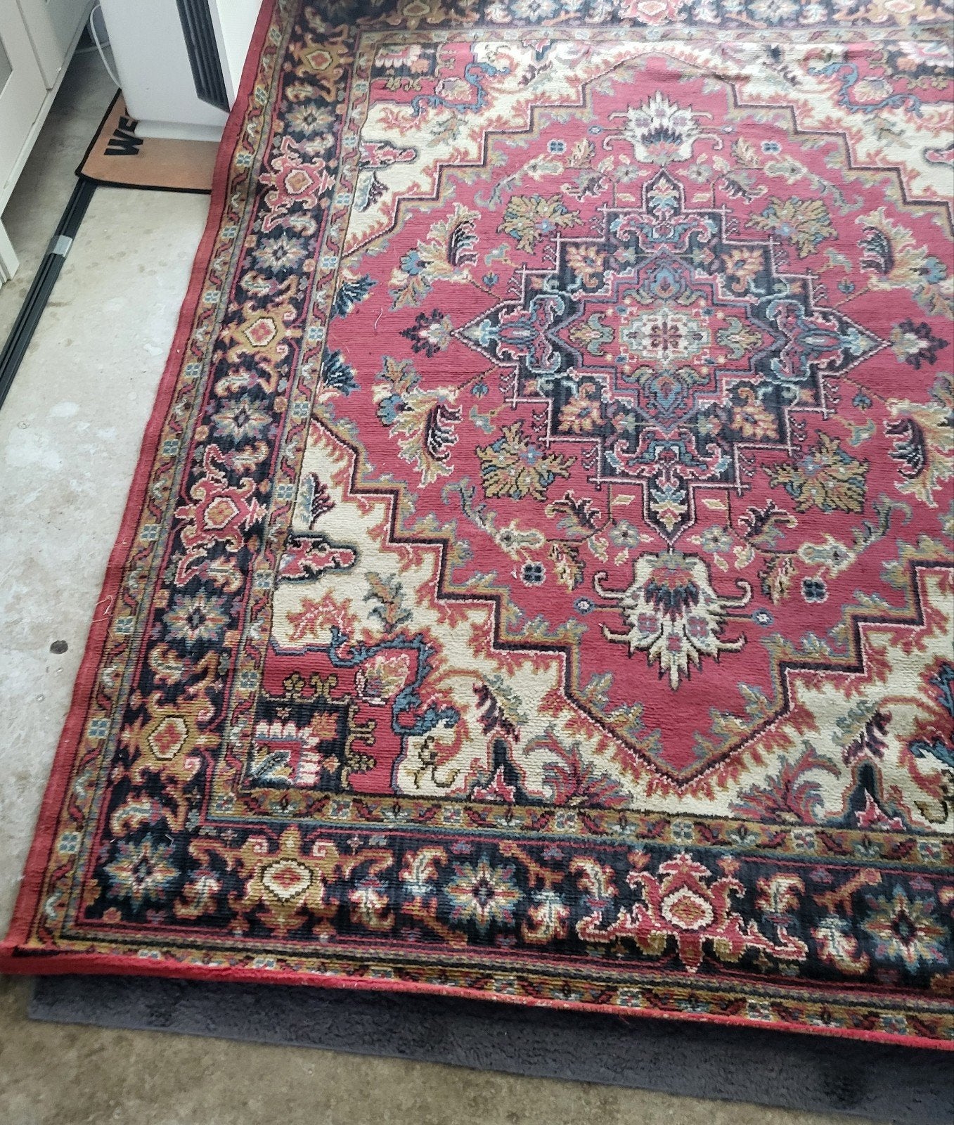 Vintage Handgeknoopt Oosters Tapijt 170x233 cm, Ophalen, Gebruikt, 150 tot 200 cm, 200 cm of meer