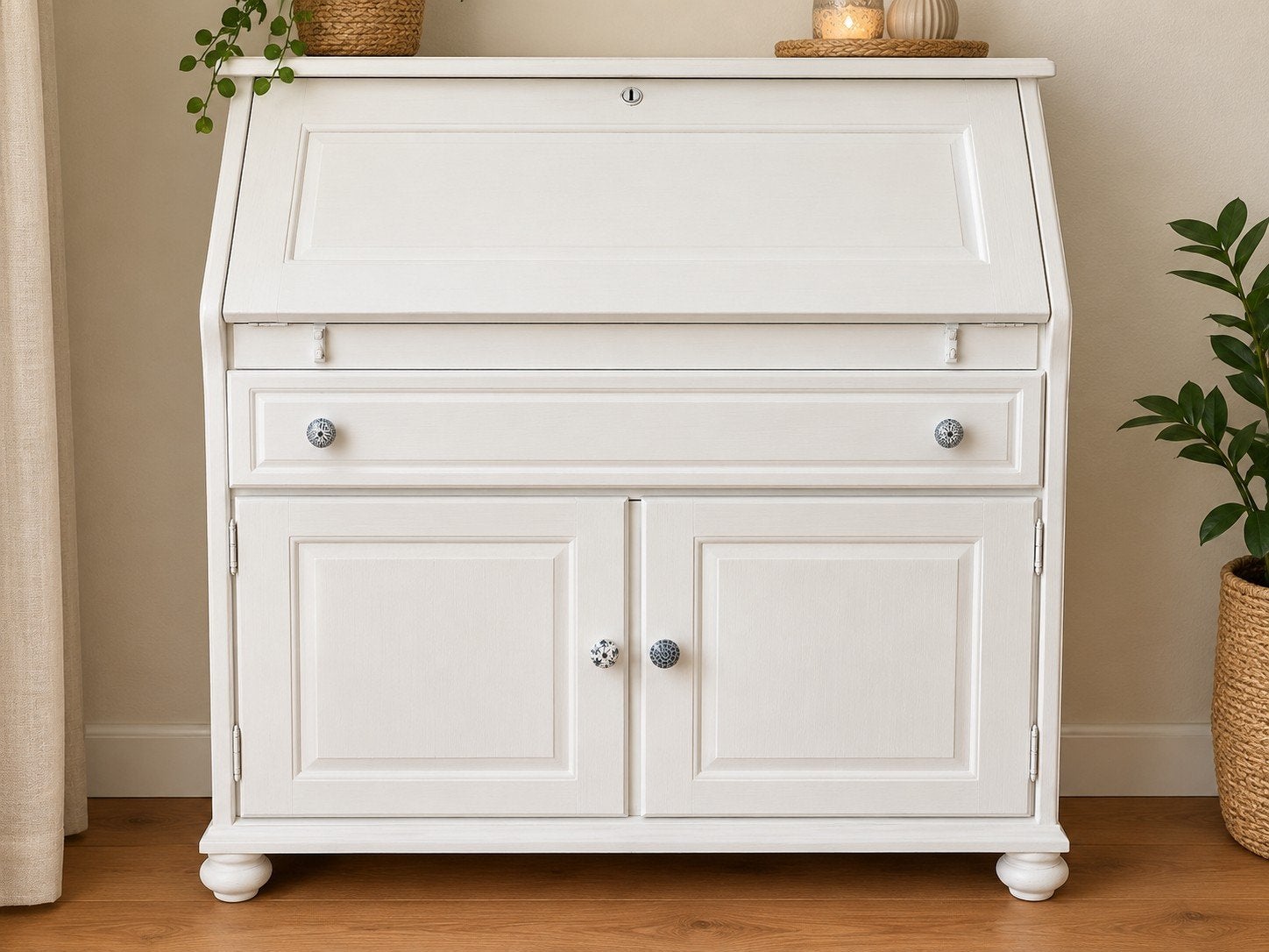 Witte secretaire met lichte beschadigingen, Huis en Inrichting, Ophalen, Gebruikt, Klassiek, Landelijk